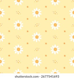Cute flower seamless vector for print on textile, wrapping, backdrop and other uses.