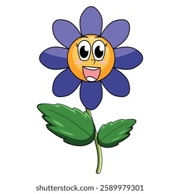 Cute flower with smiling face.