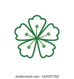 cute flower spring half color style icon vector illustration design
