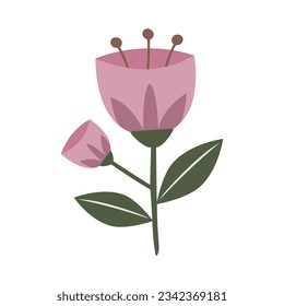 Cute Flower Sticker icon vector illustration asset element