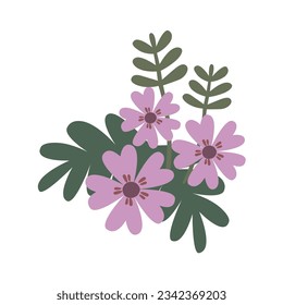 Cute Flower Sticker icon vector illustration asset element