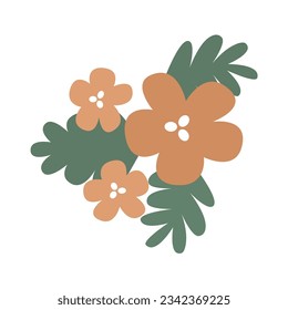 Cute Flower Sticker Symbol, Vektorgrafik-Element