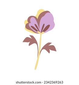 Cute Flower Sticker icon vector illustration asset element