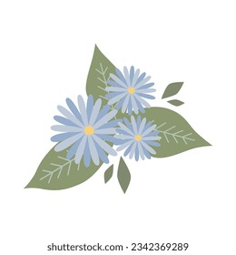 Cute Flower Sticker icon vector illustration asset element