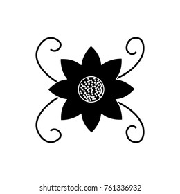 cute flower swirl nature festive decoration icon