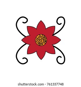 cute flower swirl nature festive decoration icon