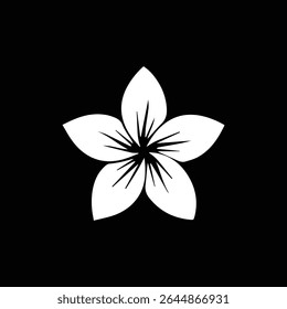 Cute flower vector black and white.