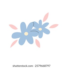 Cute flower vector illustration blue