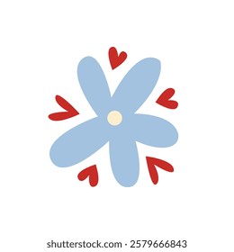 Cute flower vector illustration. Hand drawn doodle flower.