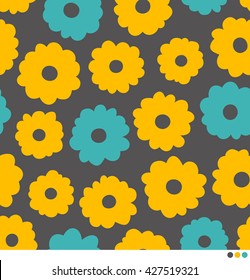 Cute flower vector pattern background   