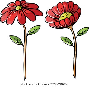 Cute flower vector. Suitable for nature or kids coloring book.