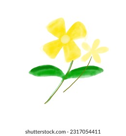 Cute flower watercolor isolated on white background vector illustration.