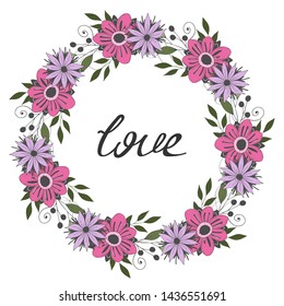 cute flower wreath. vector illustration.