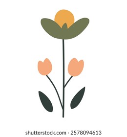 Cute flower,cartoon, isolated, vector illustration, graphic design, flat 
