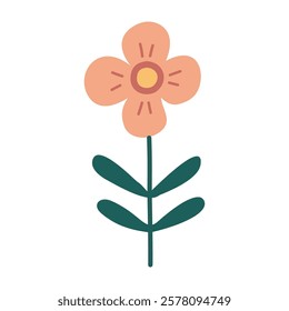 Cute flower,cartoon, isolated, vector illustration, graphic design, flat 
