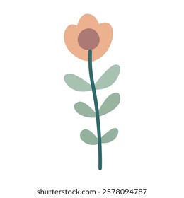 Cute flower,cartoon, isolated, vector illustration, graphic design, flat 
