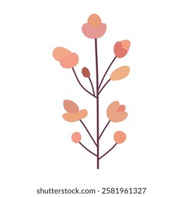 Cute flower,cartoon, isolated, vector illustration, pink, red, graphic design, flat 
