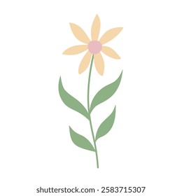 Cute flower,cartoon, isolated, vector illustration, graphic design, flat 
