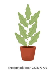 cute flowerpot design over white