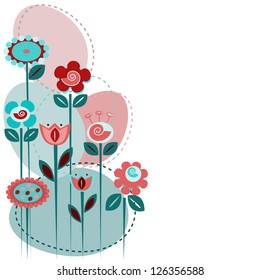 Cute flowers background for greeting cards or summer and spring design