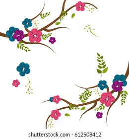 cute flowers branches decoration