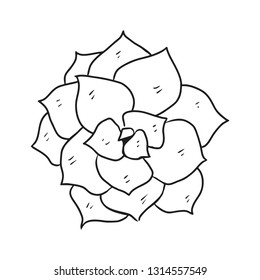 cute flowers cartoon vector and hand drawn illustration , black and white, doodle style, isolated on white background