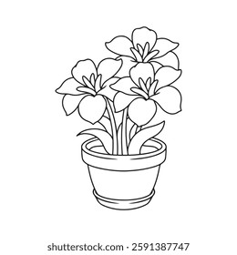 cute flowers in ceramic pot vector illustration designicon vector illustration design
