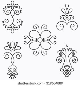 Cute flowers collection. vector illustration