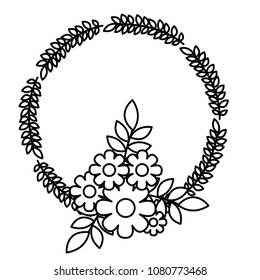 cute flowers crown decorative icon