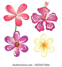 cute flowers decorative icon