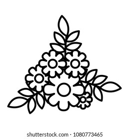 cute flowers decorative icon