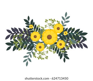 cute flowers decorative icon