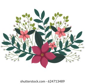 cute flowers decorative icon
