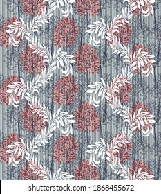 Cute flowers Design Small leaves on grey background