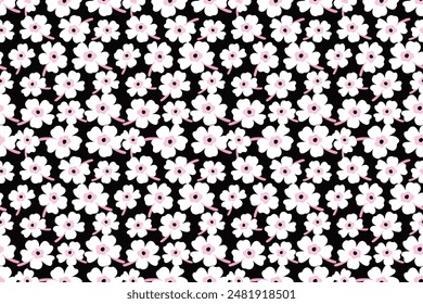 Cute flowers drawing Seamless pattern. floral modern. Hand drawn style.