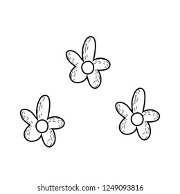 cute flowers drawn icon