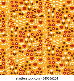 Cute flowers floral nature seamless vector pattern