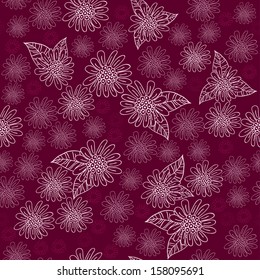 Cute flowers. Floral seamless background.Vector pattern for web-design, textile, graphic design. 