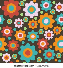 Cute flowers. Floral seamless background.Vector pattern for web-design, textile, graphic design. 