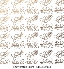 cute flowers with leaves decorative pattern