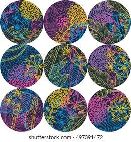 Cute flowers motif. Vector seamless pattern. 