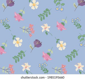 cute flowers nature pattern background