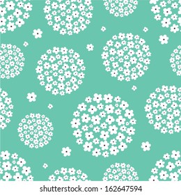 Flores en un fondo turquesa. Patrón vectorial sin problemas.