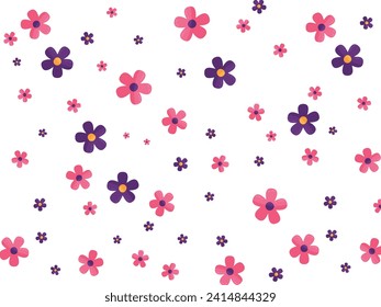 Flores cortas sobre un fondo blanco