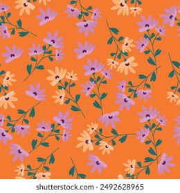 cute flowers pattern image suitable for textile design or wall decoration
