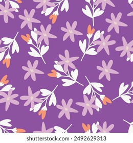cute flowers pattern image suitable for textile design or wall decoration
