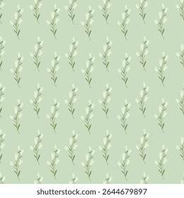Lindo patrón de flores sobre fondo pastel. Ilustración vectorial con lindas flores dibujadas a mano.