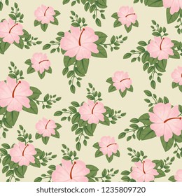 cute flowers plants with leaves background