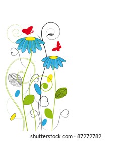Cute flowers postcard on special day