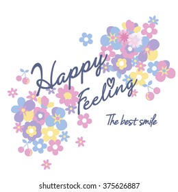 Cute flowers print for t-shirt graphic and other uses
